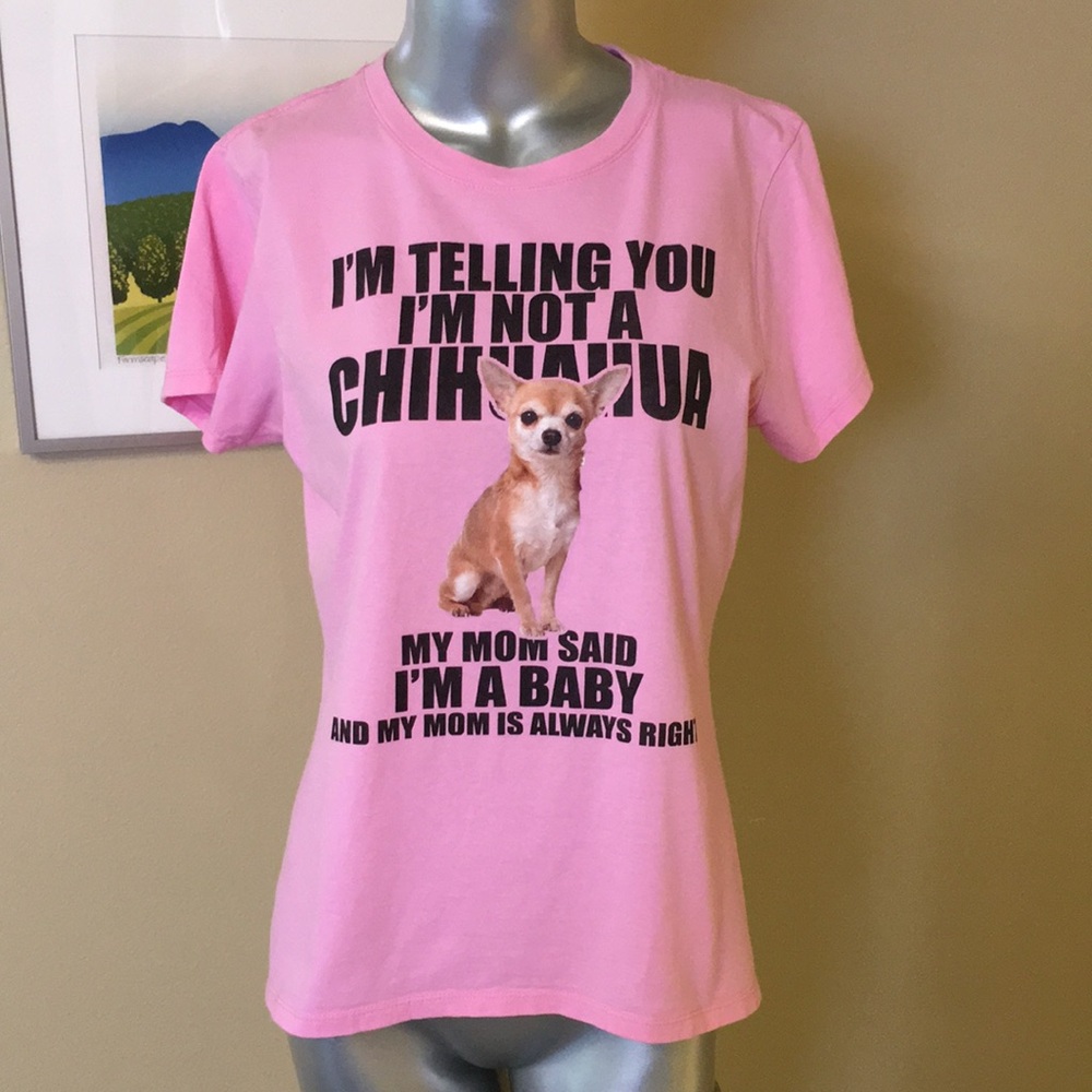 Pink Chihuahua Tee Shirt 100% Cotton
